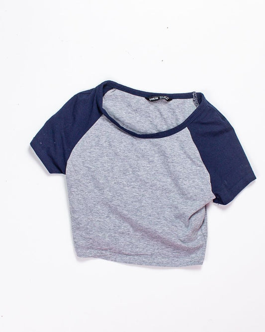 Gray Shein Baby Tee, XS