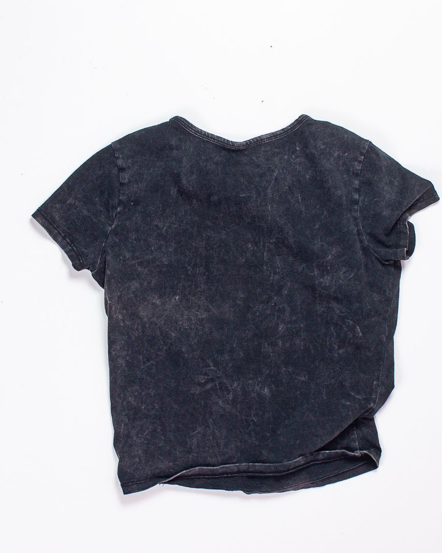 Gray Hollister Cropped Graphic Tee, S