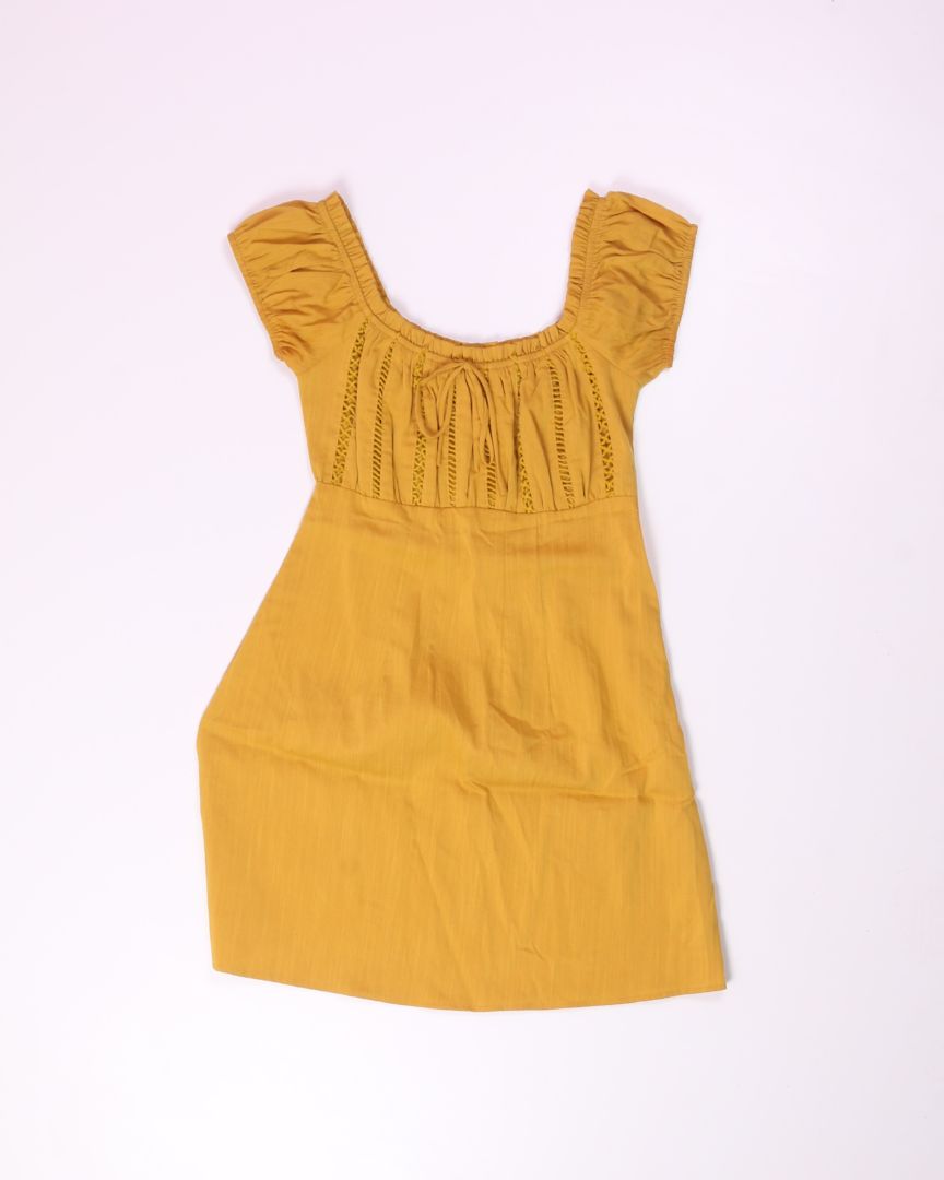 Yellow Lulus Off the Shoulder Mini Dress, XS