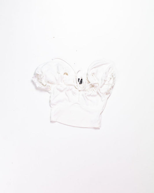 White Shein Cropped Tee, XS