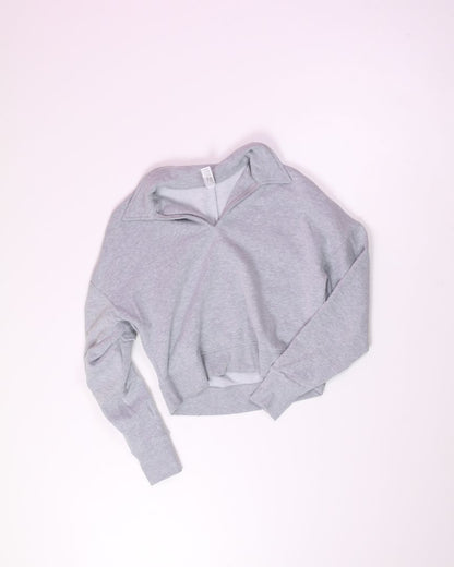 Grey Yogalicios Cropped Pullover, XS