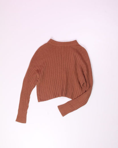 Brown American Eagle Cropped Sweater, XS