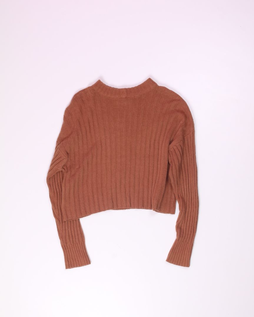 Brown American Eagle Cropped Sweater, XS