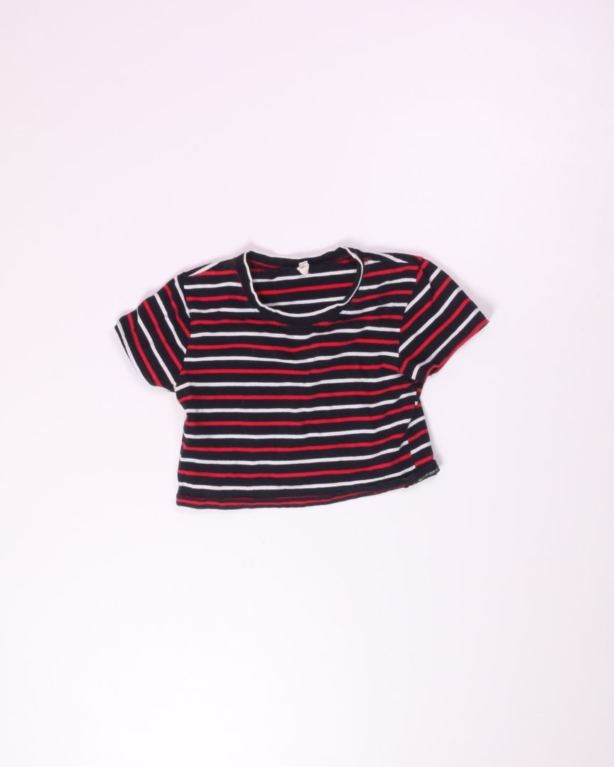 Black/Red Yi Dao Cropped Tee, S