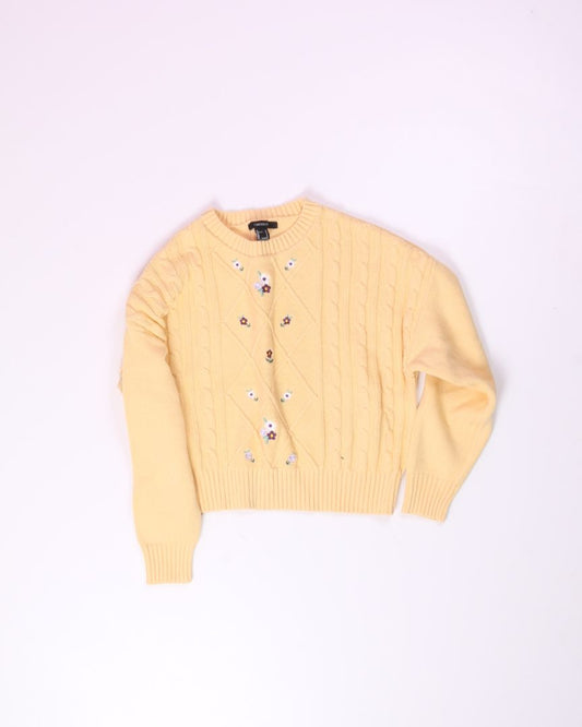 Yellow Forever 21 Knit Sweater, S