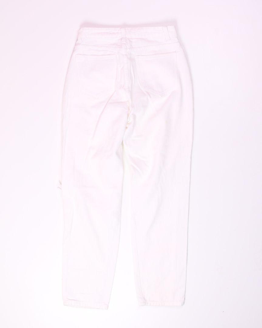 White Shein Distressed Mom Jeans, S