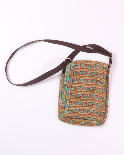 Yellow Sari Bari Crossbody