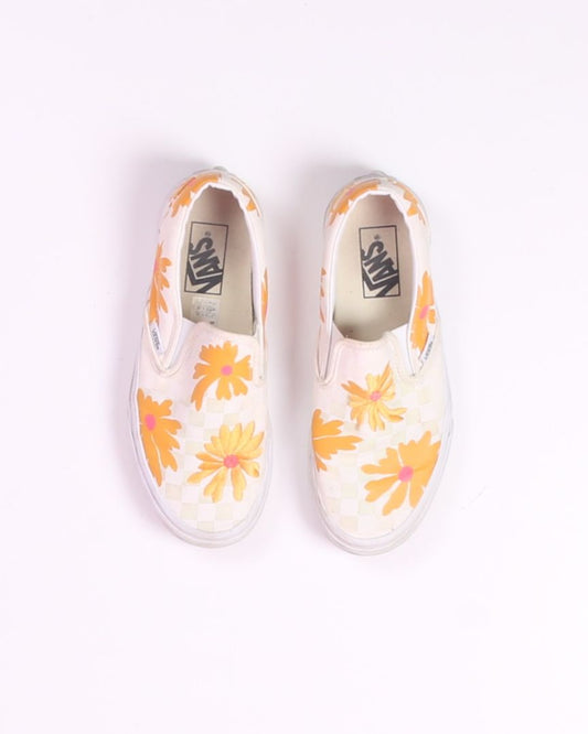 Yellow Vans Slip Ons, 7.5