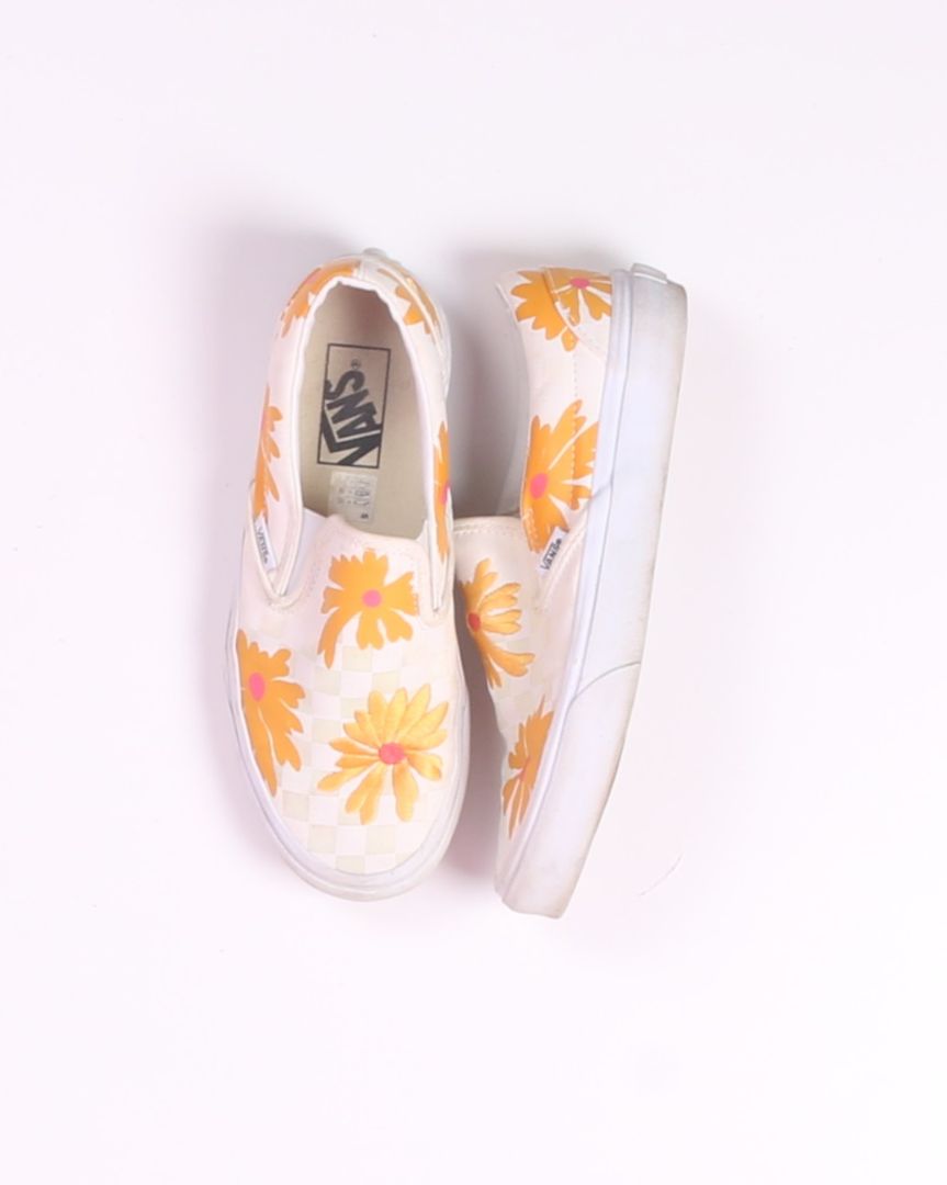 Yellow Vans Slip Ons, 7.5