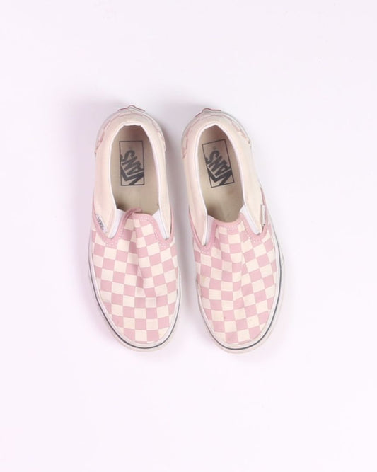 Pink Vans Slip Ons, 7.5