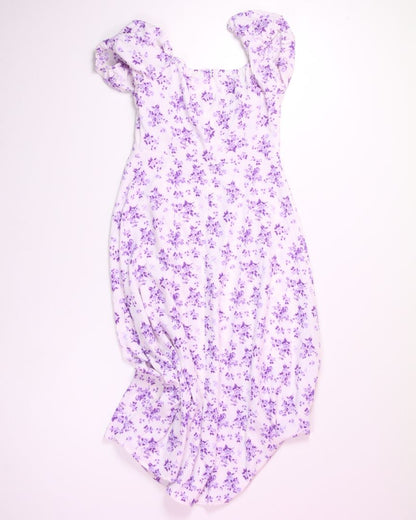 White/Purple Maxi Dress, M