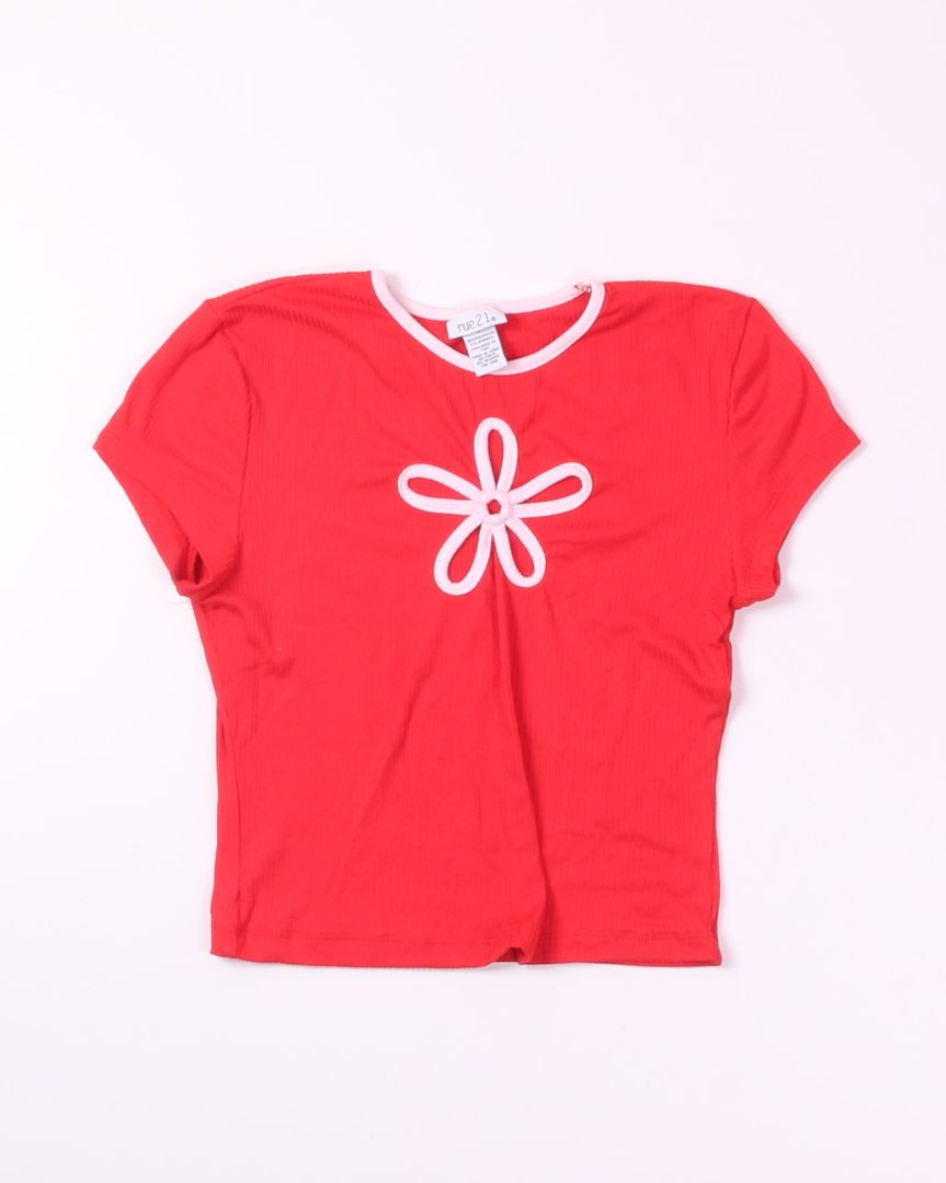 Red Rue21 Cutout Tee, M
