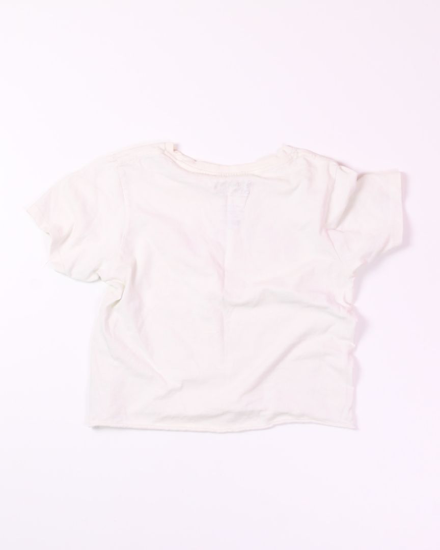 White Strawberry Shortcake Cropped Graphic Tee, L