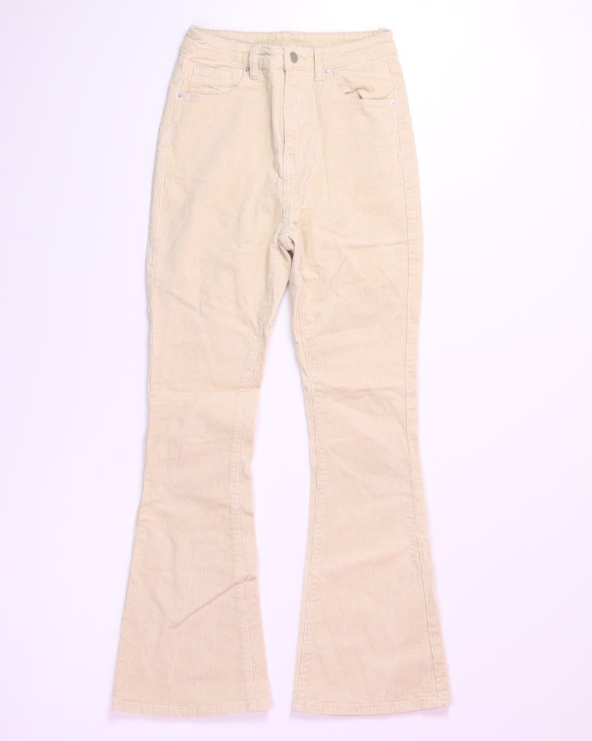 Tan Shein Flare Pants, S