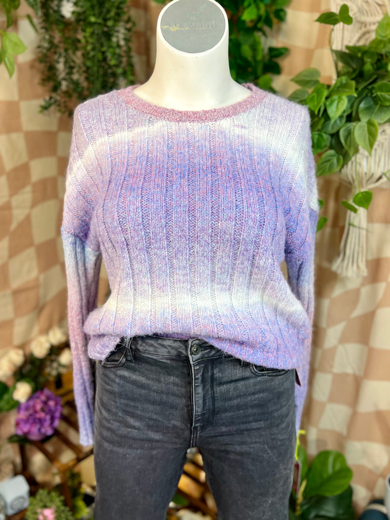 Purple Olivia Sky Plush Sweater, XL
