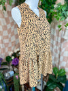 Tan/Black Animal Print NIne West Tiered Dress, L