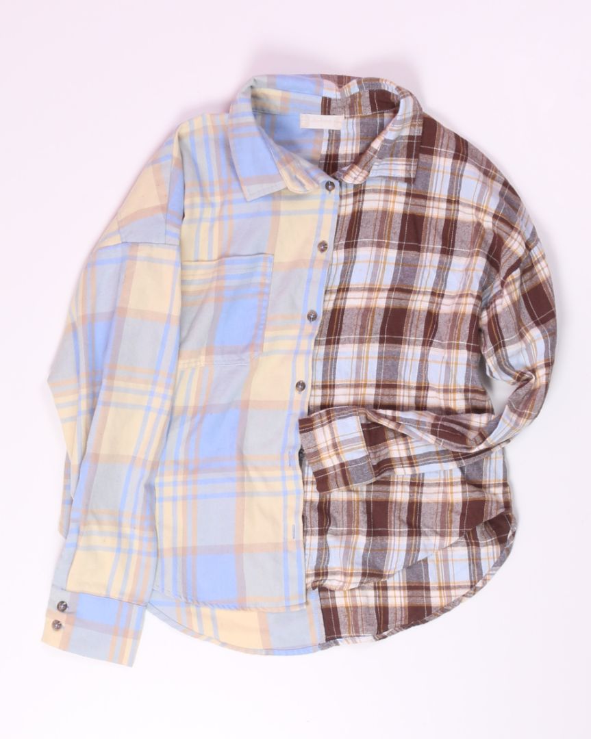 Blue/Brown Altar'd State Flannel, S