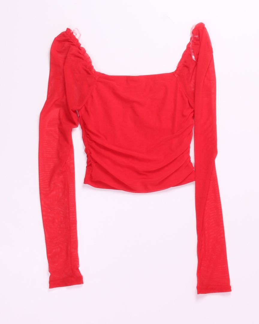 Red Rue21 Cropped Blouse, S