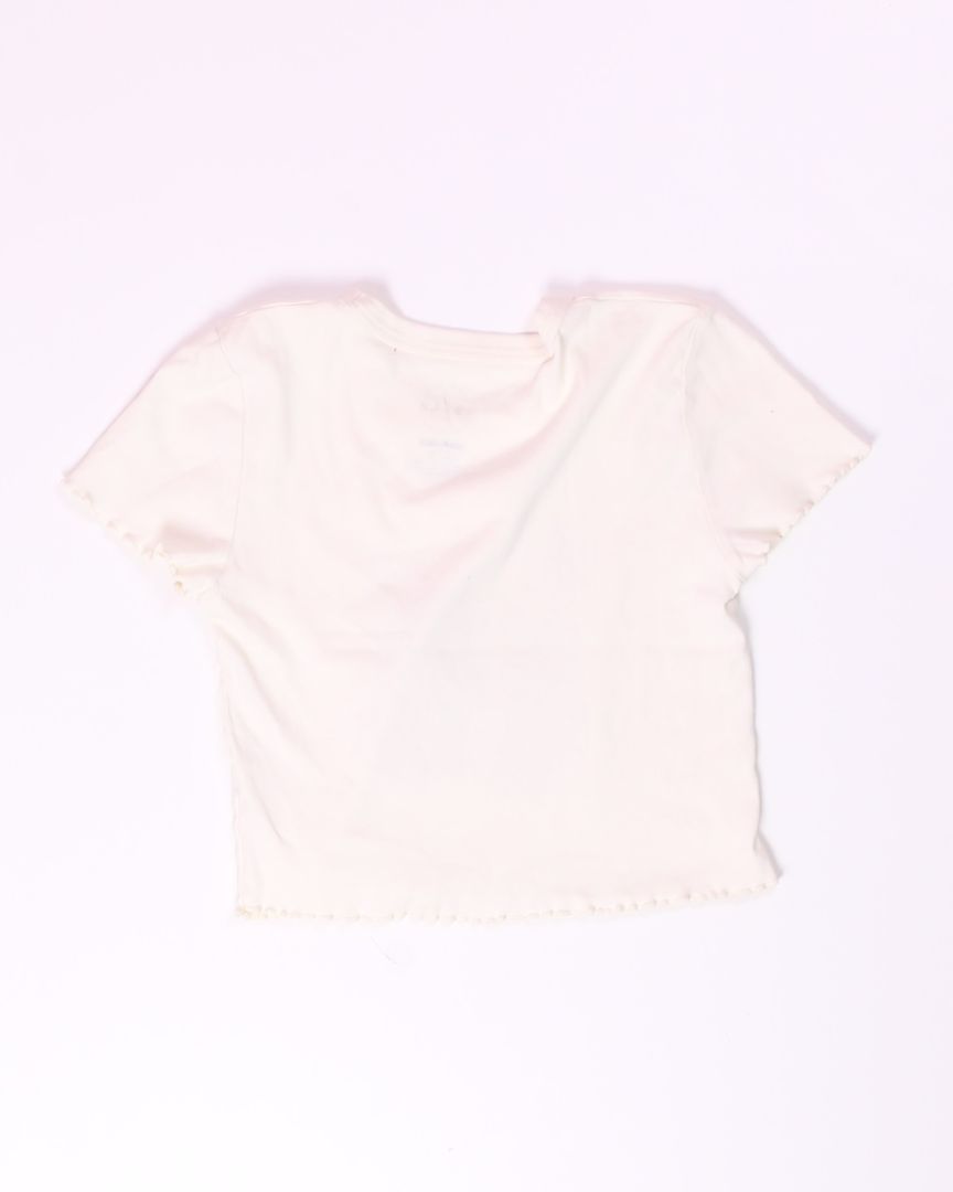 White PS/LA Ribbed Baby Tee, XS