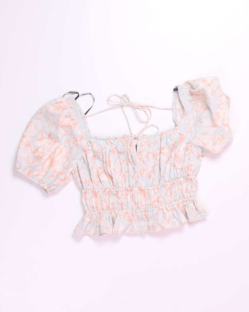Blue Forever21 Cropped Blouse, S