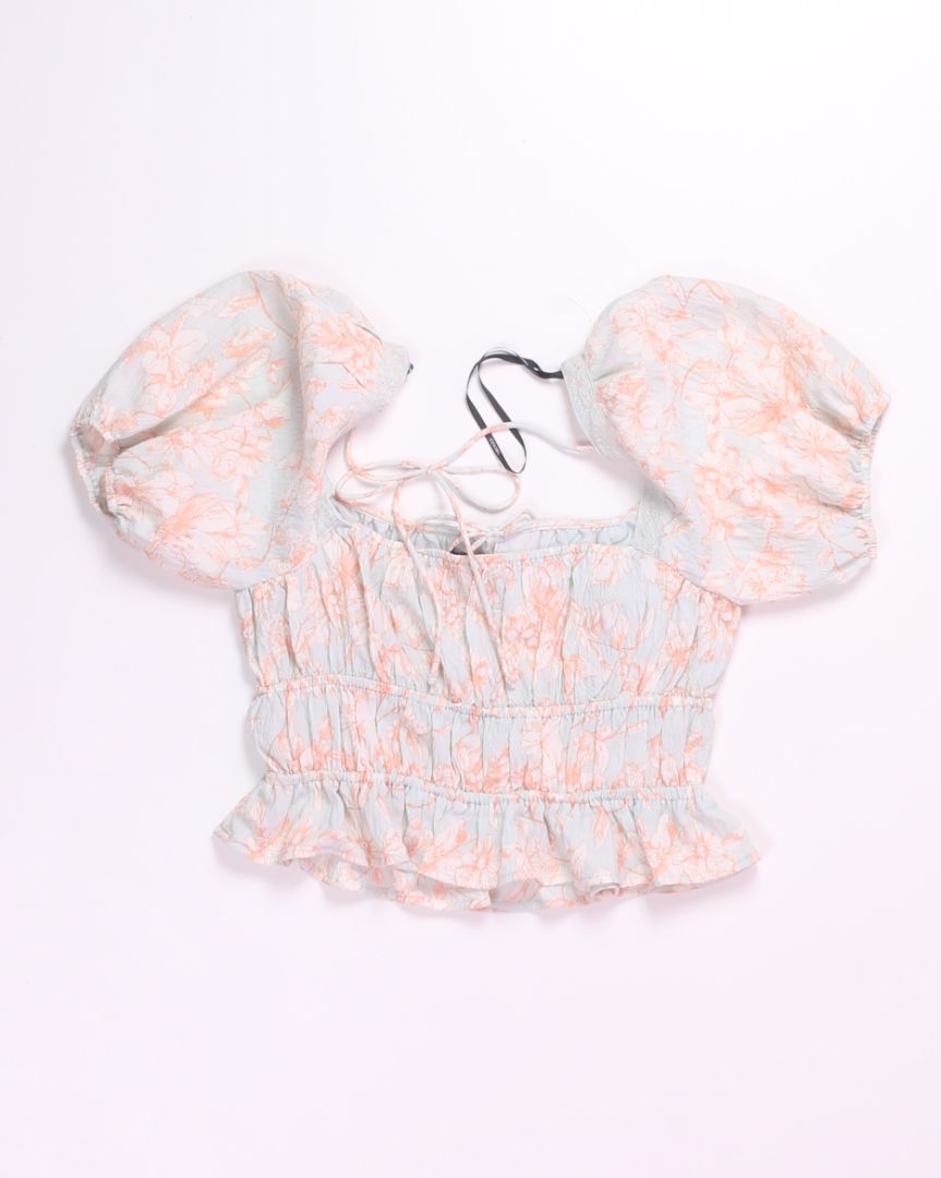 Blue Forever21 Cropped Blouse, S