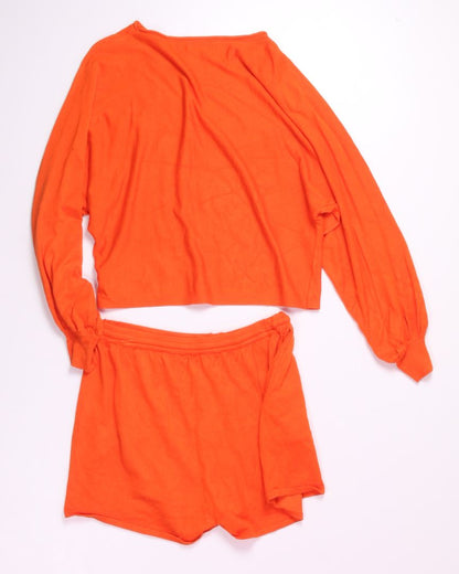 Orange Ekouaer Long Sleeve + Shorts Set, M