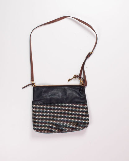 Black Fossil Crossbody