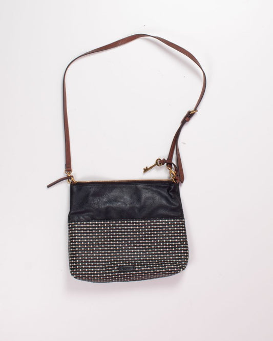 Black Fossil Crossbody