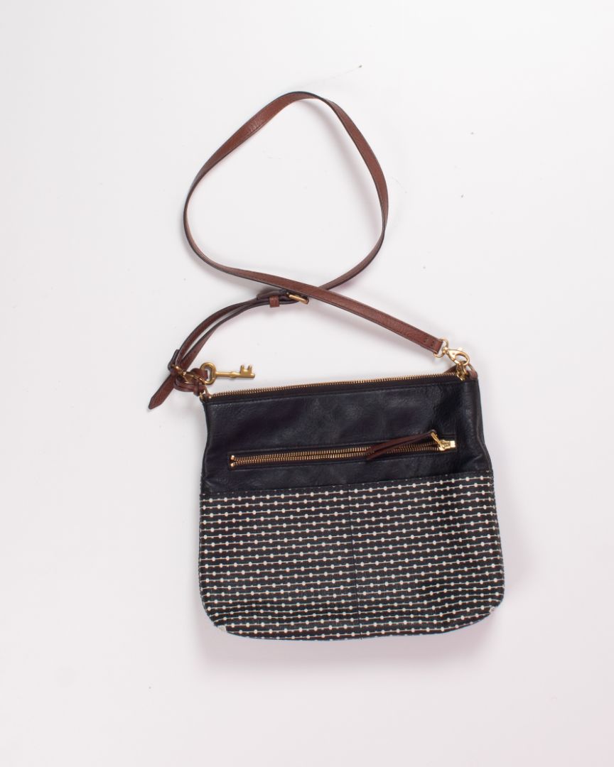 Black Fossil Crossbody