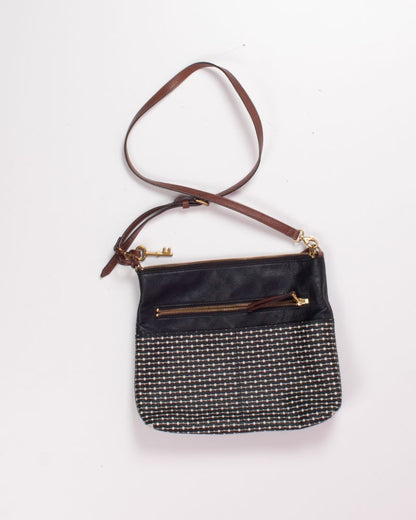 Black Fossil Crossbody
