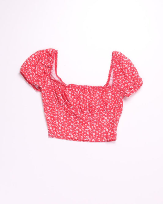 Red Shein Cropped Blouse, XS