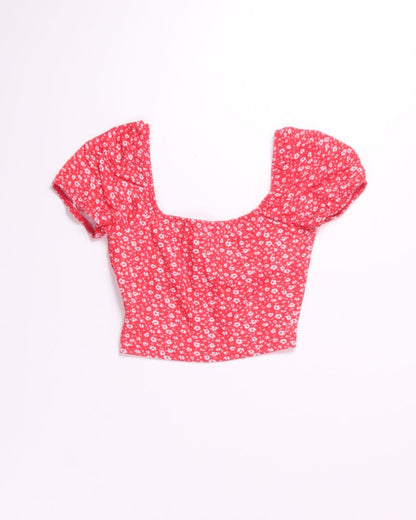 Red Shein Cropped Blouse, XS