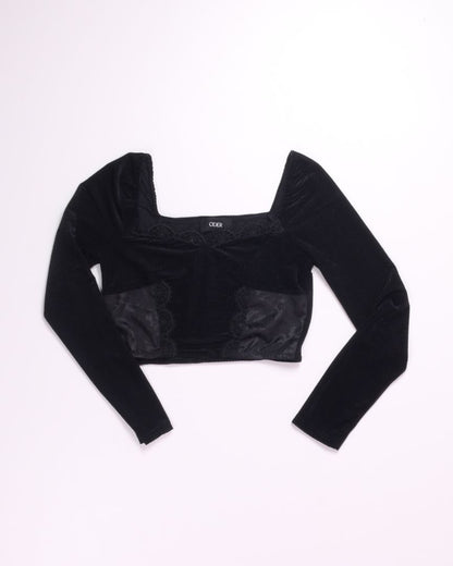 Black Cider Cropped Blouse, S