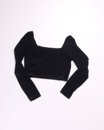 Black Cider Cropped Blouse, S