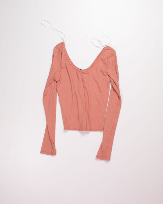Orange Lulus Scoop Neck Tee, L