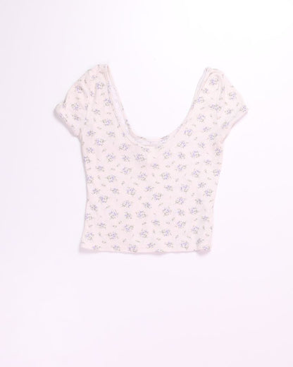 White H&M Cropped Tee, S