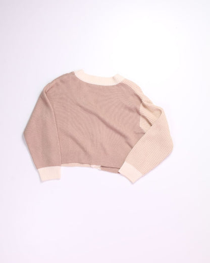 Tan Love Tree Cropped Sweater, S