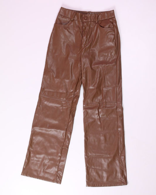 Brown Shein Pleather Pants, XS