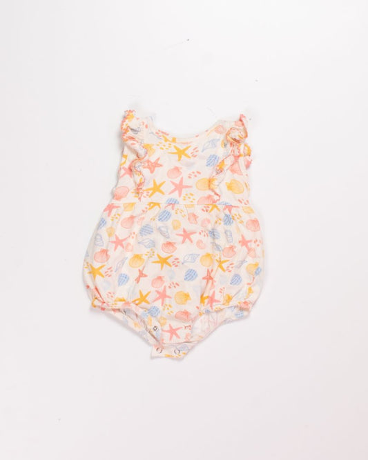 Cream Wonder Nation Romper, 12M