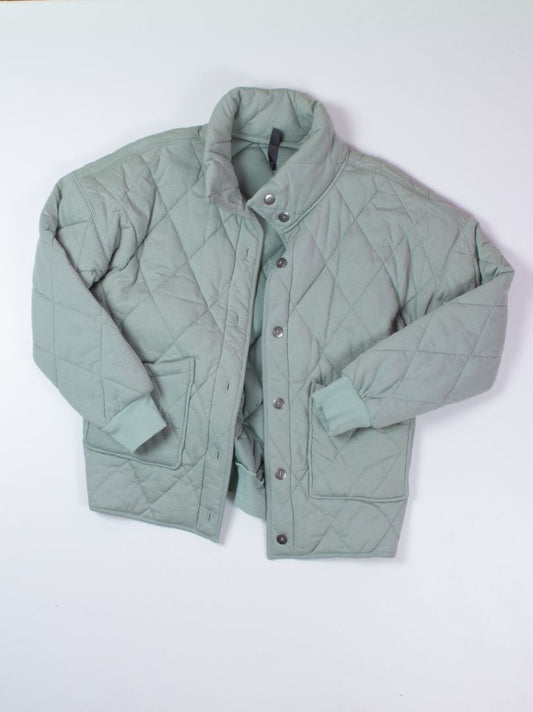 Green Alya Quilted Jacket, M