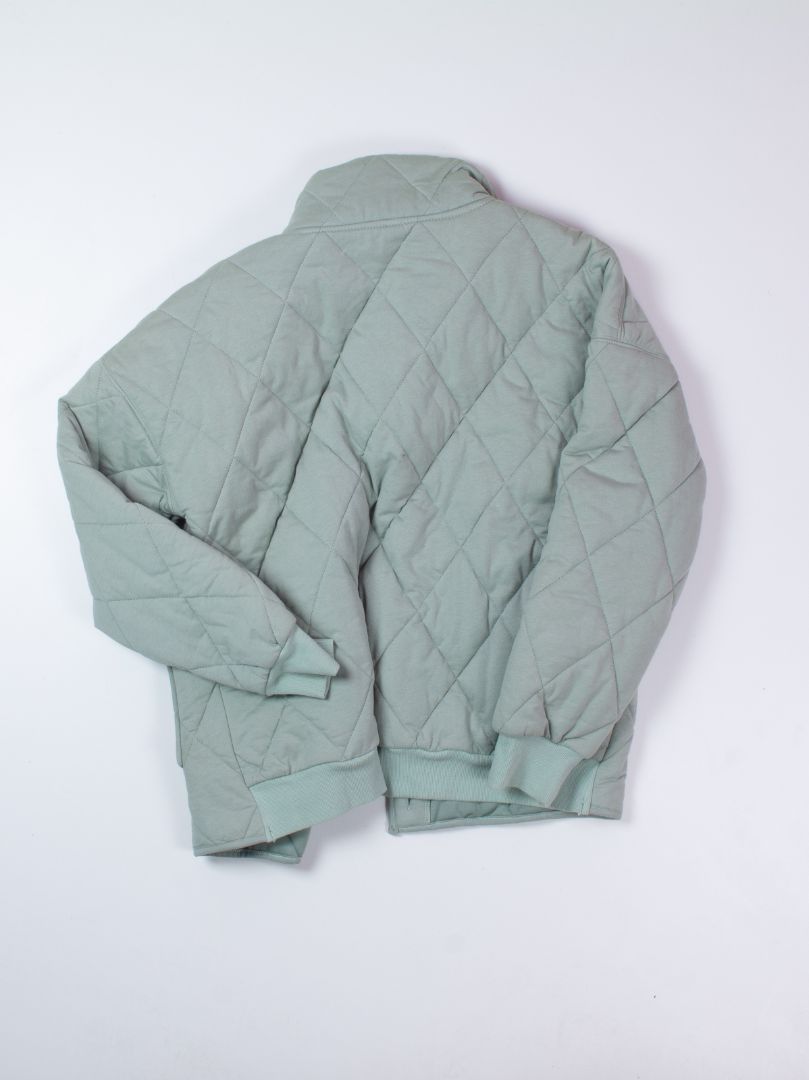 Green Alya Quilted Jacket, M