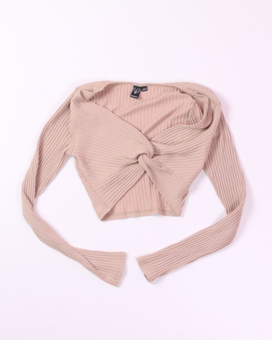 Tan Windsor Cropped Long Sleeve, XS