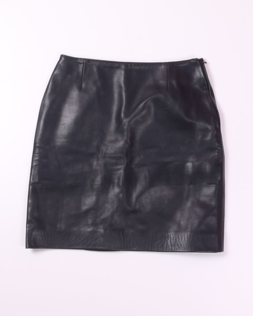 Black Ralph Lauren Leather Mini Skirt, 8