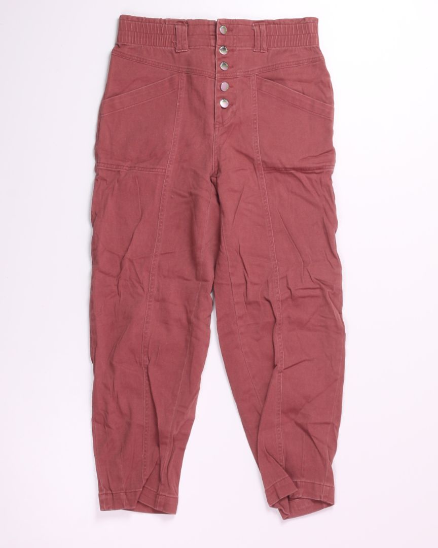 Red Knox Rose High Waisted Pants, XS