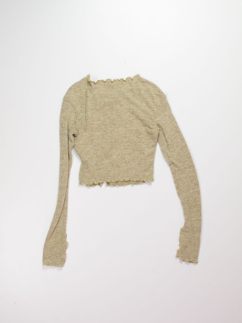 Green Shein Cropped Long Sleeve, S