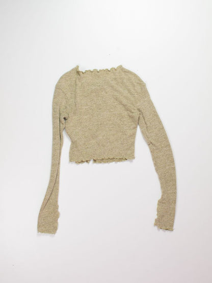Green Shein Cropped Long Sleeve, S