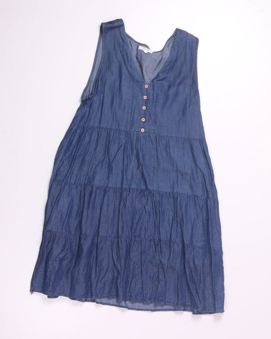 Denim Maurices Tiered Mini Dress, M