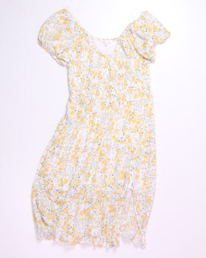 White/Yellow Ultra Flirt Tiered Dress, 1X