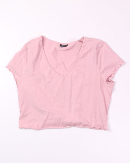 Pink Shein Ribbed Tee, 4X