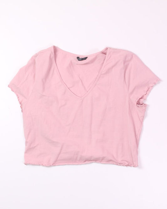 Pink Shein Ribbed Tee, 4X